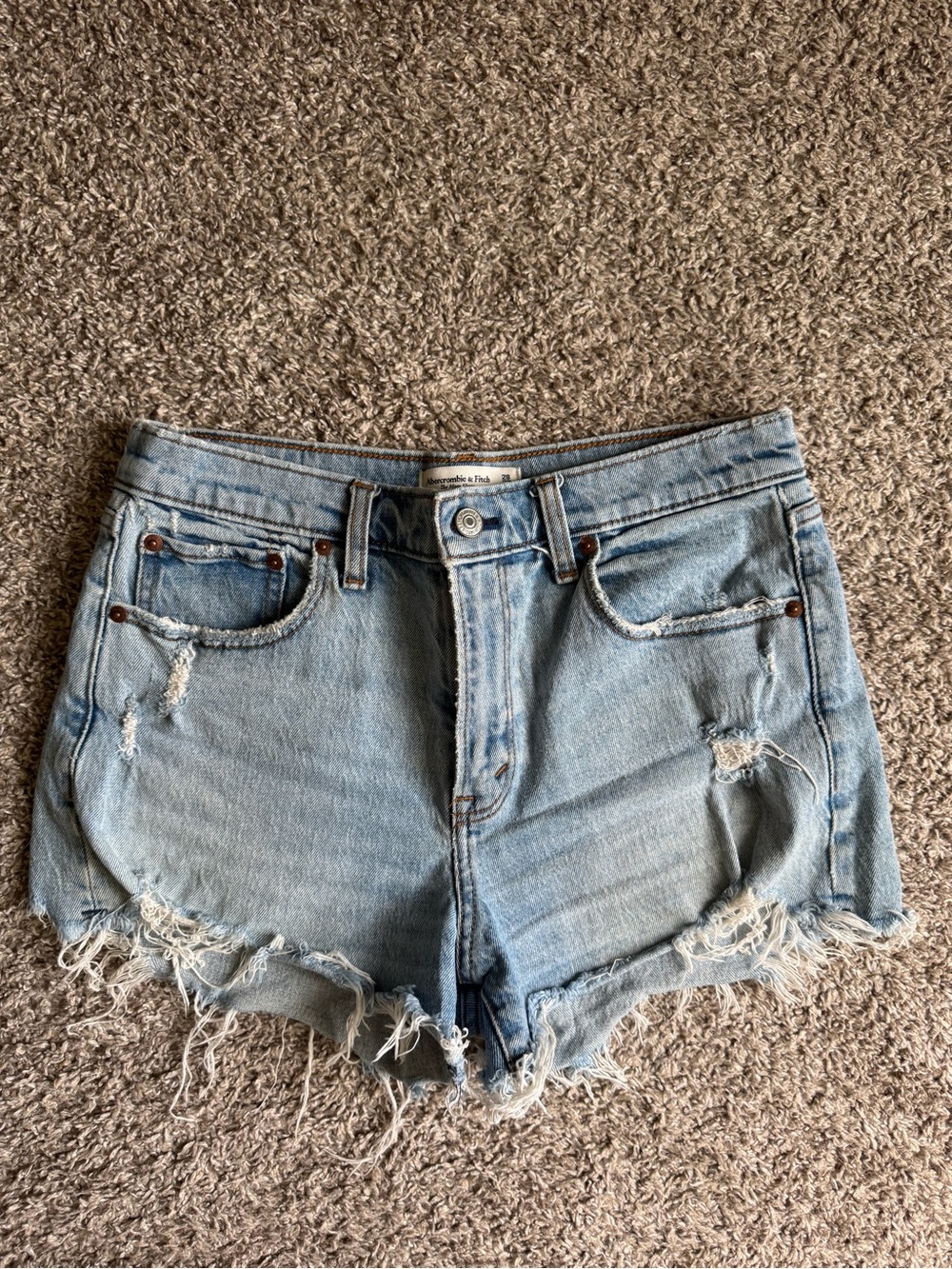 Abercrombie & Fitch Mid Rise Mom Denim Shorts
